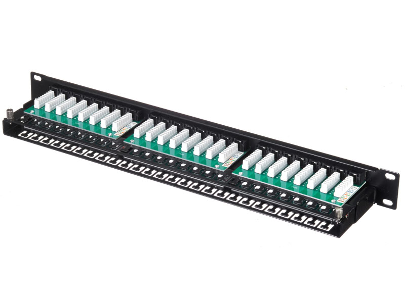 Патч-панель UTP, 19, 48 портов RJ45, cat.6, 1U, Krone Type, L_1