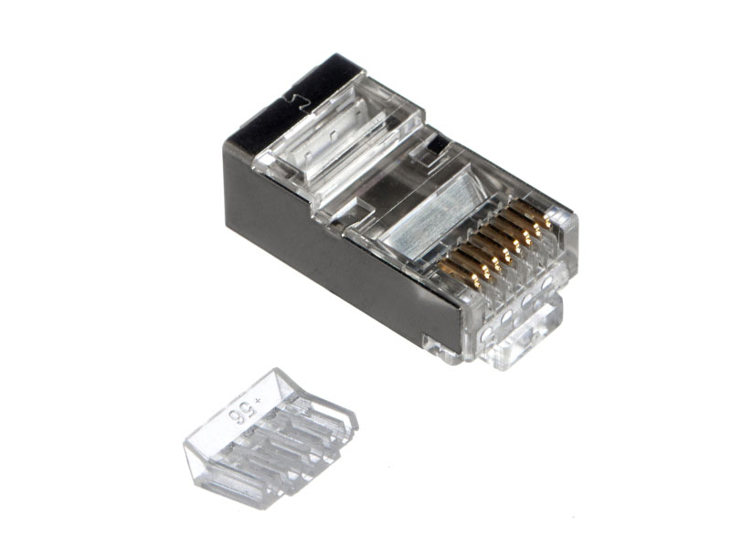 Коннектор RJ-45 (8p8c) cat.6, экранированный, со вставкой, нож с 3-мя зубцами, 100шт., NETKO Expert_1