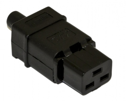 Hyperline CON-IEC320C19 Разъем IEC 60320 C19 220В 16A на кабель, контакты на винтах (плоские контакты внутри разъема), прямой