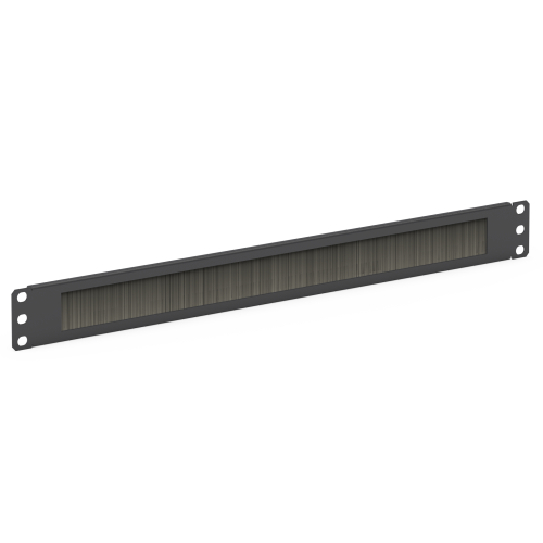 Панель 19 дюймов DANNMAN PWB-1U-RAL9005, с щеточным кабельным вводом, 1U, черная