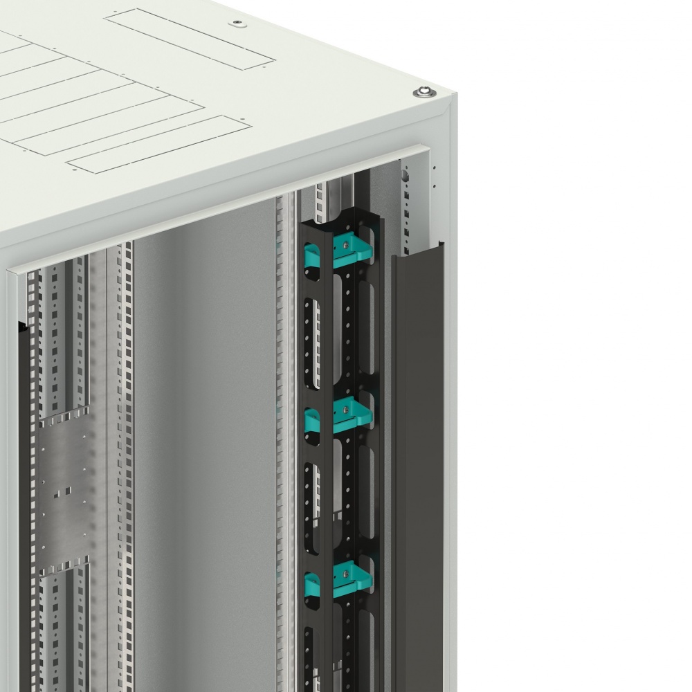 Вертикальный кабельный организатор DANNMAN CO-37U-VC-RAL9005 с крышкой, 37U, черный_2