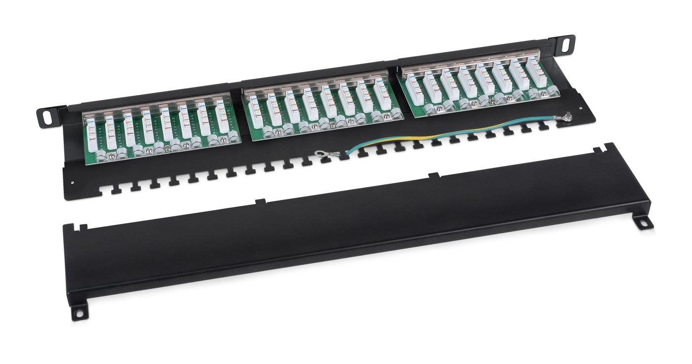 Патч-панель экранированная Cat. 6 19", 0,5U, 24 портов RJ-45