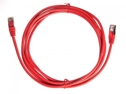 Патч-корд FTP4 cat.5e, 5.0м, литой коннектор, красный, Netko CKC