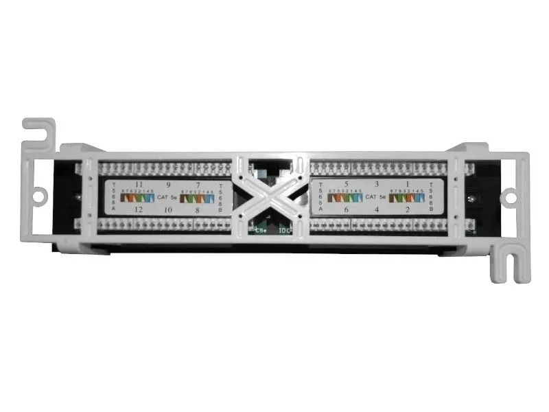 Патч-панель настенная MINI, UTP, 10, 12 портов RJ45, cat.5е, 1U, Dual Type, L_2