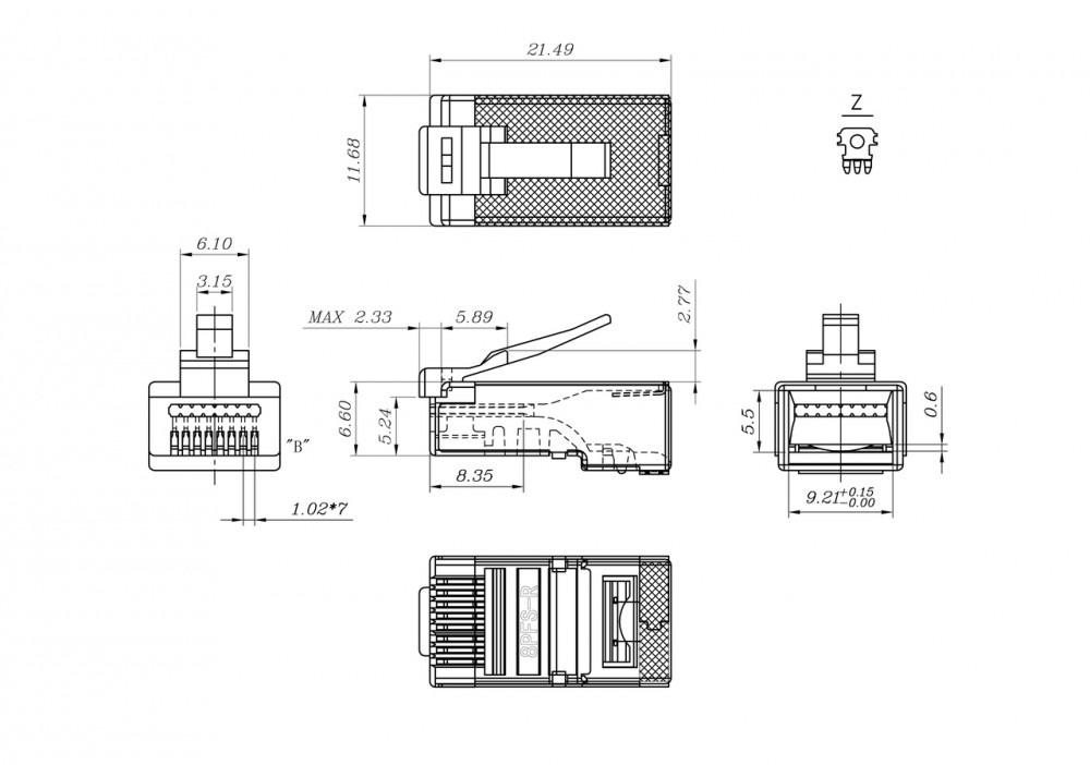 Hyperline PLEZ-8P8C-U-C5-SH-100 -1