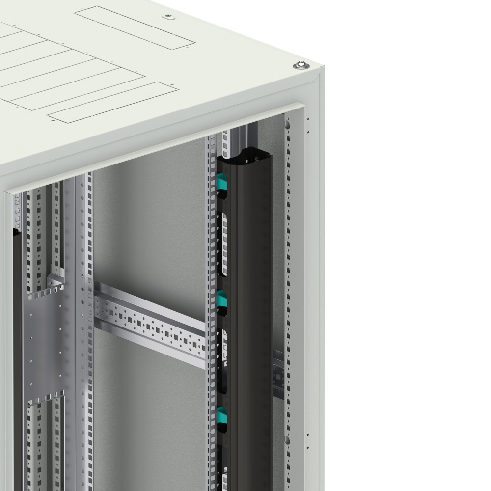 Вертикальный кабельный организатор DANNMAN CO-37U-VC-RAL9005 с крышкой, 37U, черный_1
