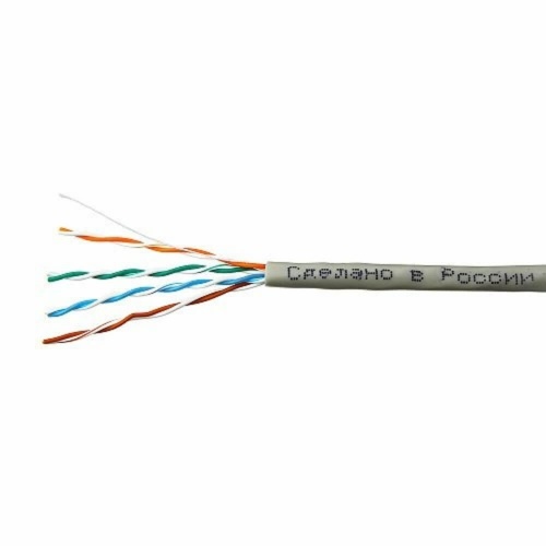 Кабель Skynet Premium UTP4 cat.5е, одножильный, 305м, Cu, Проходит Fluke тест, нг-LSZH, серый