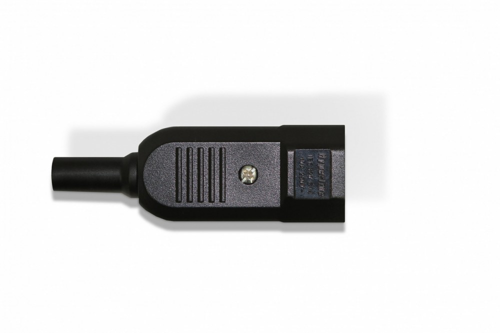 Hyperline CON-IEC320C14 Разъем IEC 60320 C14 220В 10A на кабель (плоские выступающие штыревые контакты в пластиковом обрамлении), прямой_1