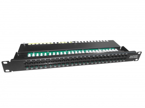 Патч-панель телефонная UTP, 19, 50 портов RJ45, cat.3, 1U, Krone Type, SB