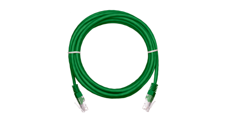 Коммутационный шнур NETLAN U/UTP 4 пары, Кат.5е, PVC нг(B), зеленый, 3м.-0