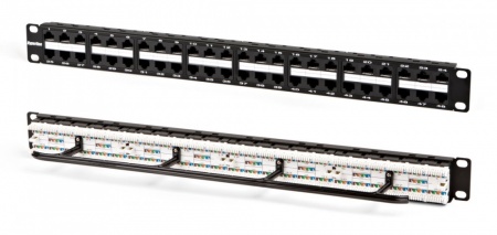 Патч-панель высокой плотности 19", 1U, 48 портов RJ-45, категория 6, Dual IDC-0