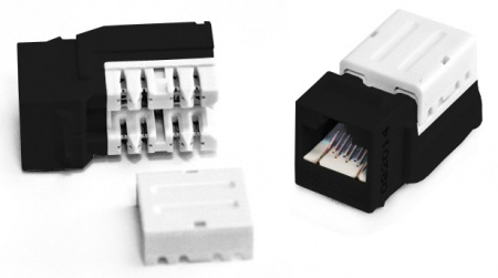 Вставка Keystone Jack RJ-45(8P8C), категория 5e, 110 IDC, заделка с помощью NE-TOOL, черная-0