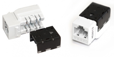 Вставка Keystone Jack RJ-45(8P8C), категория 6A, 110 IDC, заделка с помощью NE-TOOL, черная-1