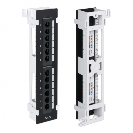 Патч-панель настенная, 12 портов RJ-45, категория 5е, с подставкой-0