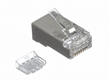 Коннектор RJ-45 (8p8c) cat.6, экранированный, со вставкой, нож с 3-мя зубцами, 100шт., NETKO Expert