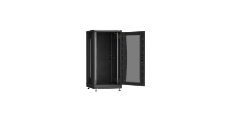 Напольный шкаф PRACTICAL, 19", 24U, стеклянная дверь, Ш600хВ1210хГ600мм, в разобранном виде, черный-2