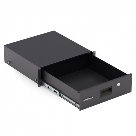 Полка (ящик) для документов DANNMAN DFD-3U-460-RAL9005, 3U, глубина 460 мм, черный-1