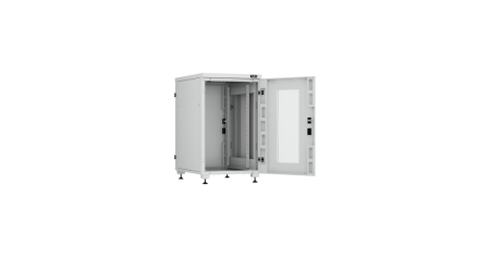 Напольный шкаф Lite 19",18U,перфор. дверь,цельнометаллич.стенки и задняя дверь,600х974х1000,RAL7035-2