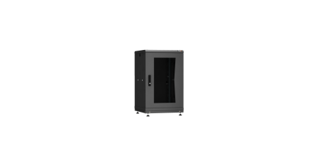 Напольный шкаф PRACTICAL, 19", 18U, стеклянная дверь, Ш600хВ943хГ600мм, в разобранном виде, черный-0