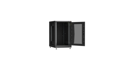Напольный шкаф PRACTICAL, 19", 18U, стеклянная дверь, Ш600хВ943хГ800мм, в разобранном виде, черный-2
