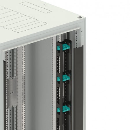 Вертикальный кабельный организатор DANNMAN CO-37U-VC-RAL9005 с крышкой, 37U, черный-2