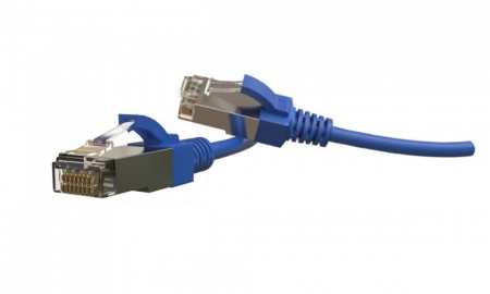 Патч-корд S/FTP, экранированный, категория 6 (100% Fluke Component Tested), 28AWG, LSZH, 1 м, синий-0