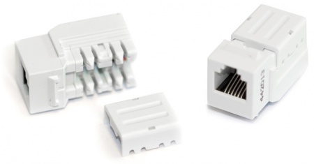 Вставка Keystone Jack, RJ-12(6P6C), 110 IDC, заделка с помощью NE-TOOL, белая-1