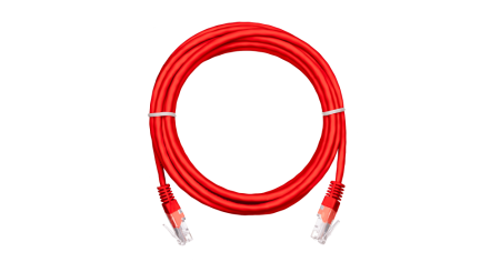 Коммутационный шнур NETLAN U/UTP 4 пары, Кат.5е, PVC нг(B), красный, 1,5м.-0