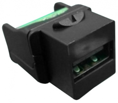 Вставка формата Keystone Jack USB 2.0 (Type A) под винт, ROHS, черная-0