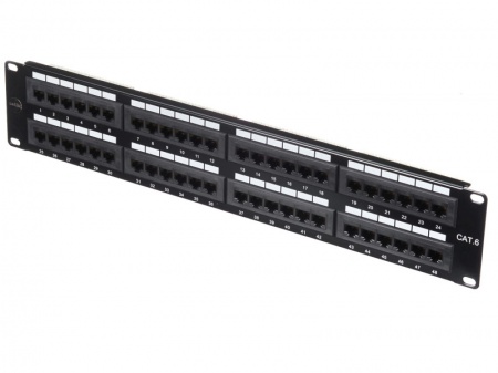 Патч-панель UTP, 19", 48 портов RJ45, cat.6, 2U, Dual Type, NETKO Expert CKC-0