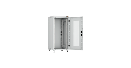 Напольный шкаф Lite 19",24U,перфор. дверь,цельнометаллич.стенки и задняя дверь,600х1241х600,RAL7035-2