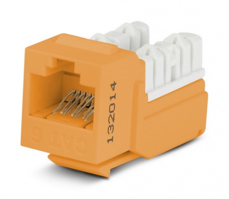Вставка Keystone Jack RJ-45(8P8C), категория 6, 110 IDC, заделка с помощью NE-TOOL, оранжевая-0