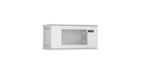 Настенный разборный шкаф Lite 19",6U,перфор.дверь,600х303х350мм,1 пара монтажных направл,RAL 7035-0