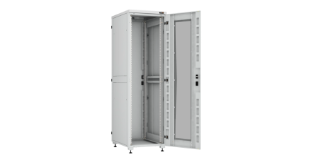 Напольный шкаф Lite 19",47U,стекл.дверь,мет.двухур.стенки,мет.задняя дверь,600х2264х800,RAL7035-1