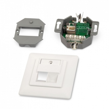 Розетка RJ-45, одинарная, категория 6, внутренняя, экранированная-0