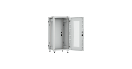 Напольный шкаф Lite 19",24U,перфор. дверь,цельнометаллич.стенки и задняя дверь,600х1241х600,RAL7035-1