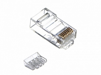Коннектор RJ45 (8p8c) cat.6, со вставкой, для одножильного и многожильного кабеля (нож с 3-мя зубцами), 100шт., NETKO Expert CKC