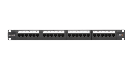 Коммутационная панель NIKOMAX 19", 1U, 24 порта, Кат.6, неэкранированная, с органайзером, черная-0