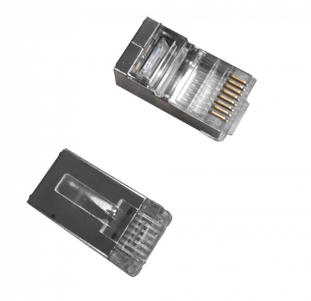 ! Коннектор RJ45 (8p8c) cat.5е, со сквозным отверстием (сквозной) EZNetko plug, экранированный-0