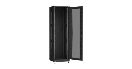 Напольный шкаф PRACTICAL, 19", 42U, перфорированная дверь, Ш600хВ2010хГ1000мм, разобранный, черный-1