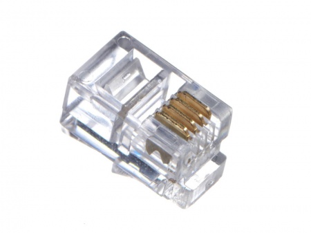 Коннектор RJ9 (4p4c), для телефонных трубок (нож с 2-мя зубцами), 100шт., NETKO Optima-1