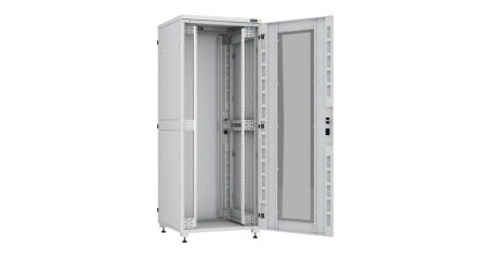 Напольный шкаф Lite 19",47U,стекл.дверь,мет.двухур.стенки,мет.задняя дверь,600х2264х1000,RAL7035-3