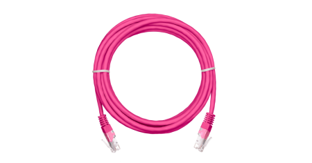 Коммутационный шнур NETLAN U/UTP 4 пары, Кат.5е, PVC нг(B), розовый, 0,5м.-0