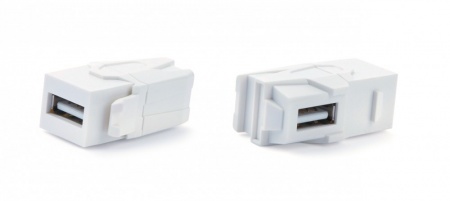 Вставка формата Keystone Jack с проходным адаптером USB 3.0 (Type A), 90 градусов, ROHS, белая-0