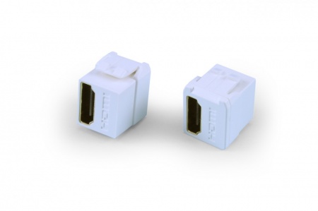 Вставка формата Keystone Jack с проходным адаптером HDMI 2.0 (Type A), short body (18.2 мм),ROHS,бел-0