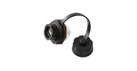 Индустриальный модуль-вставка NIKOMAX, Кат.6, RJ45/8P8C, неэкранир., IP67, с защитной крышкой, чер.-1