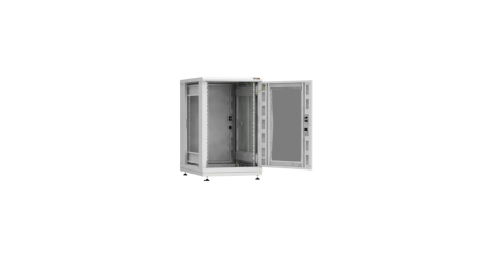 Напольный шкаф PRACTICAL, 19", 18U, стеклянная дверь, Ш600хВ943хГ800мм, в разобранном виде, серый-2