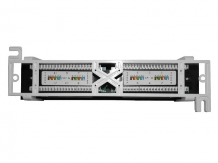 Патч-панель настенная MINI, UTP, 10", 12 портов RJ45, cat.5е, 1U, Dual Type, "L"-3