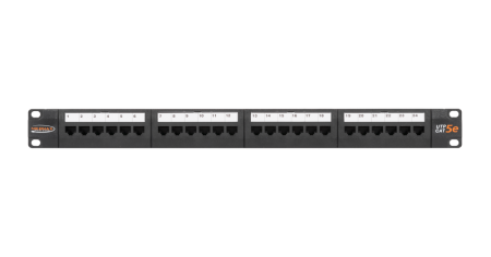 Коммутационная панель NIKOMAX 19", 1U, 24 угловых порта, Кат.5e, неэкр., с органайзером, черная-0