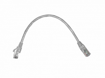 Патч-корд UTP4 cat 5e, 0,25м, ВС, LSZH, серый, литой коннектор NETKO Optima